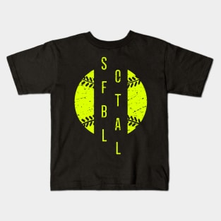 Softball Distressed Shirt Kids T-Shirt